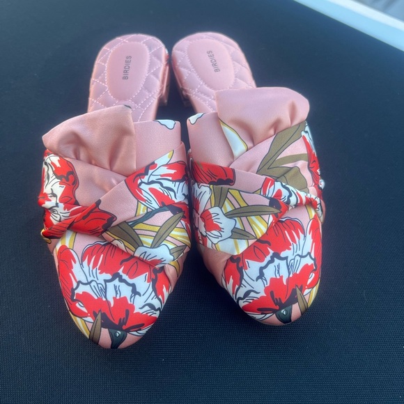 Birdies Songbird Peach Floral Mules size 8 - Picture 1 of 6